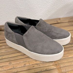 Vince Women’s Warren Platform Slip On Sneakers Shoes Size 7 US Grey Suede